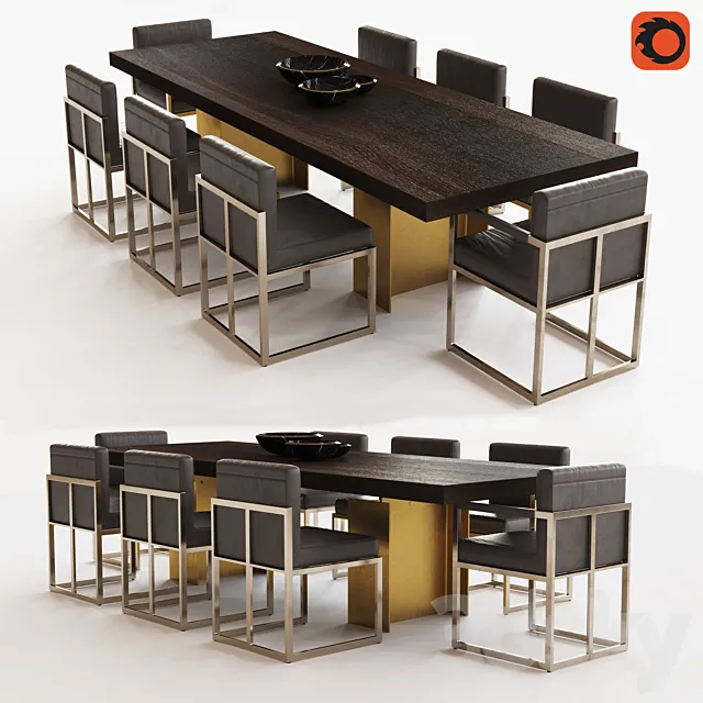 BEAM RECTANGULAR DINING TABLE 3D Model