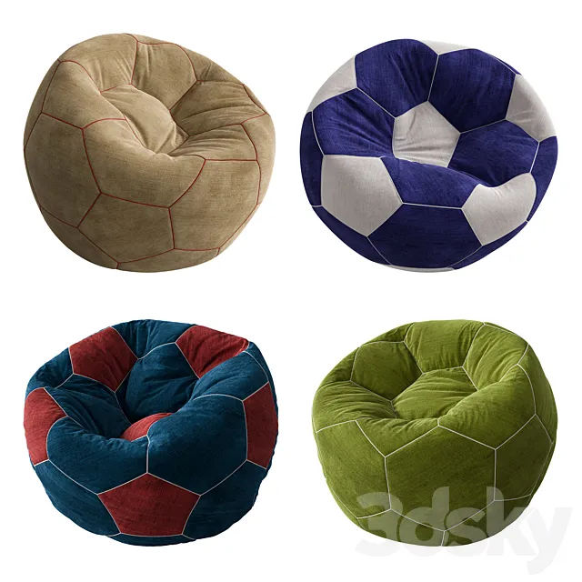 Bean Bag Ball Set 3D Model Bean Bag Ball Set 3D Model