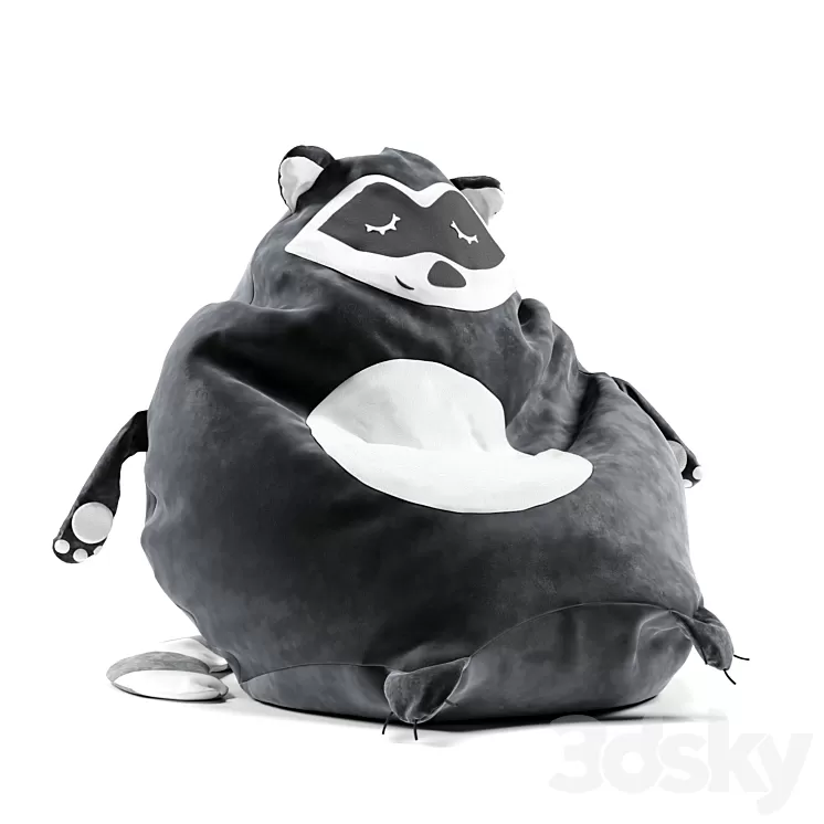 Bean bag DreamBag Raccoon 3D Model Free Download