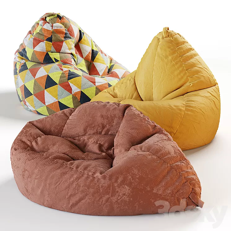 Bean bag pear 3 3D Model Free Download