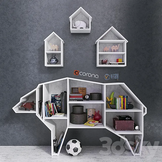 Bear Bookshelf 3D Model Bear Bookshelf 3D Model