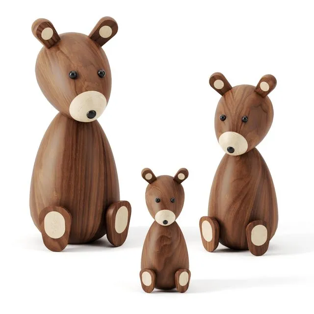 Bear family bu Lucie Kaas 3D Model Bear family bu Lucie Kaas 3D Model