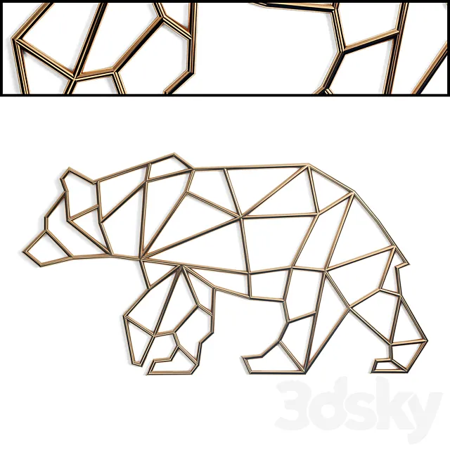 Bear Metal Wall Decor 3D Model Bear Metal Wall Decor 3D Model