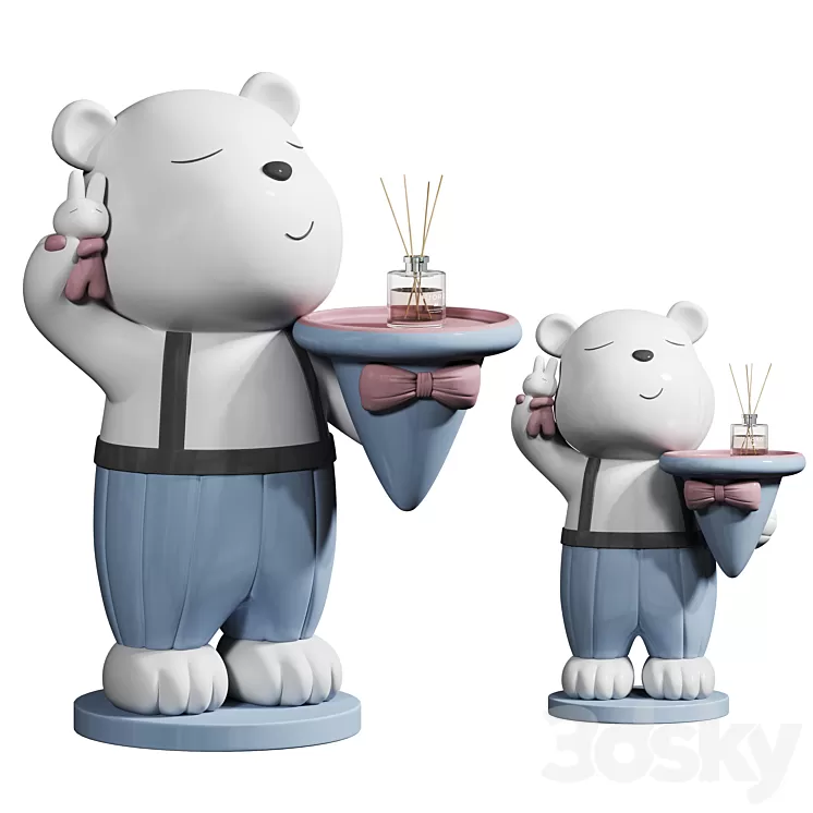 Bear ornaments ceramic ornaments shelf tray 3D Model