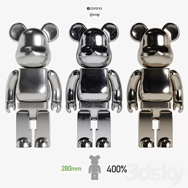 Bearbrick / 3Metal 3D Model