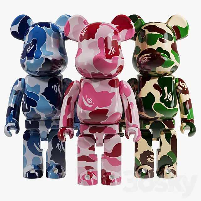 Bearbrick _ Bape ABC Camo 3DModel Bearbrick _ Bape ABC Camo 3DModel