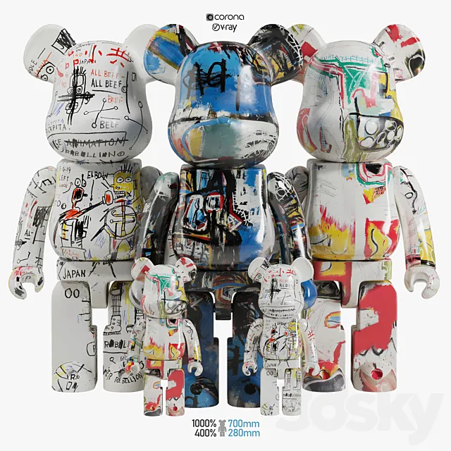 Bearbrick _ Basquiat ART 3DModel Bearbrick _ Basquiat ART 3DModel