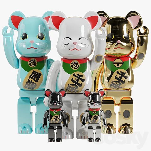 Bearbrick _ Maneki neko 3DModel Bearbrick _ Maneki neko 3DModel