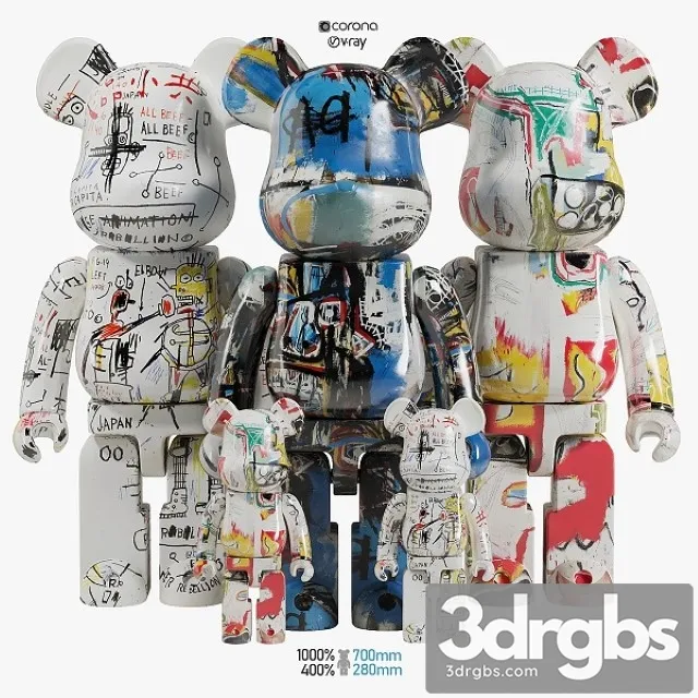 Bearbrick Basquiat ART 3D Model Download