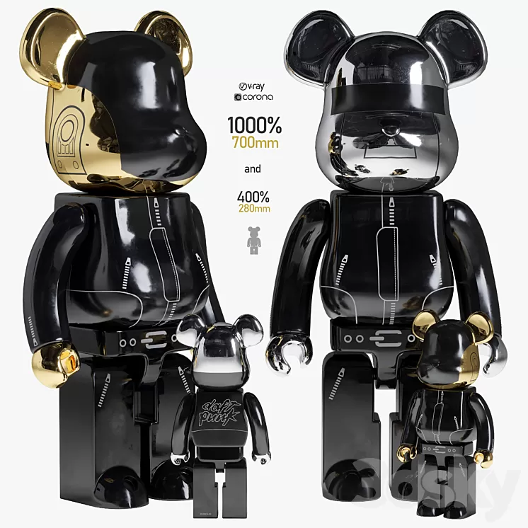 [3DSKY] Bearbrick / Daft_Punk / Alive 3D Model NEW UPDATE 2024