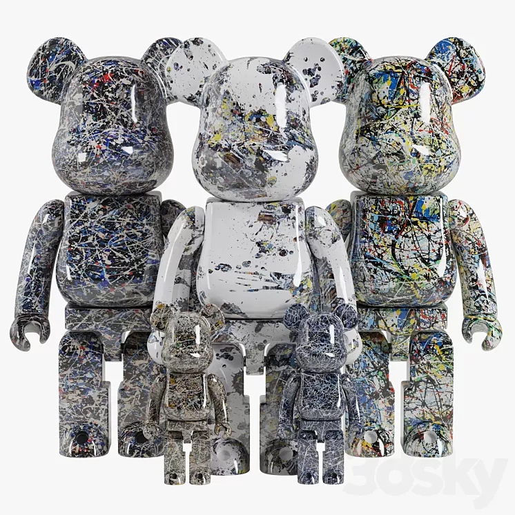Bearbrick / Jackson Pollock 3D Model