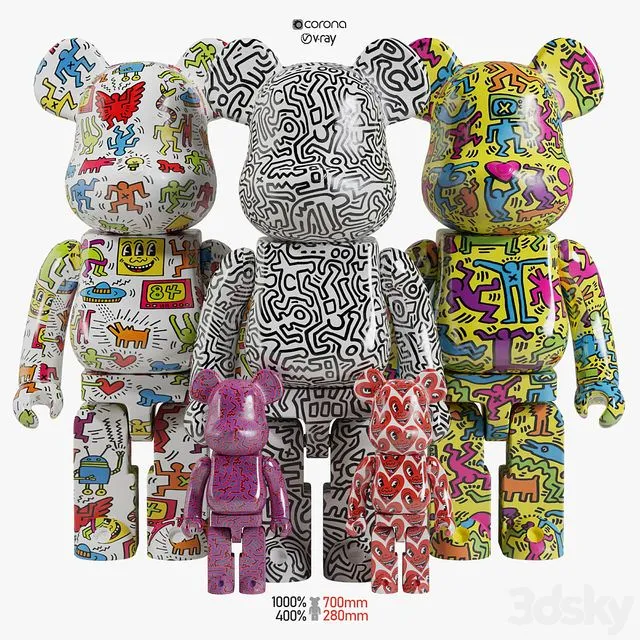 Bearbrick Keith Haring 3D Model Bearbrick Keith Haring 3D Model