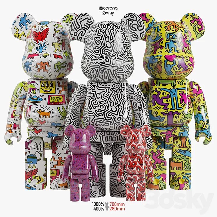 Bearbrick / Keith Haring 3D Model