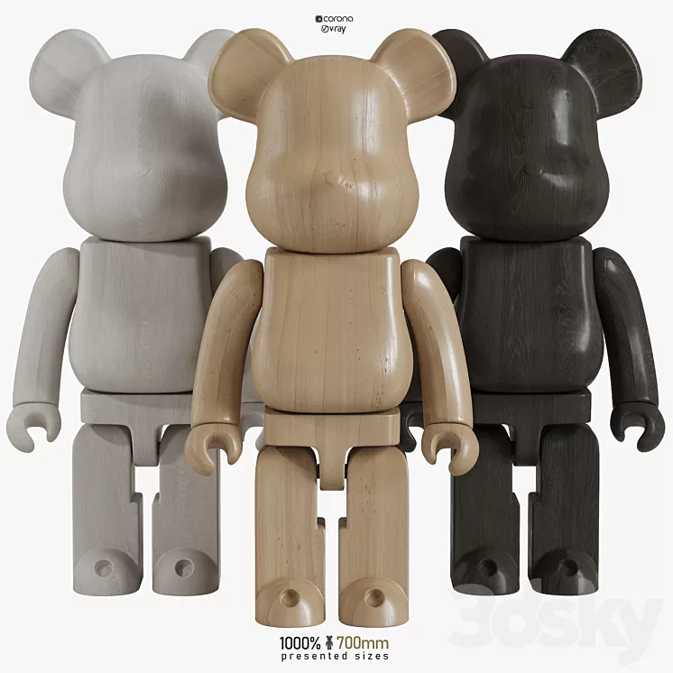 Bearbrick / Wood 3D Model