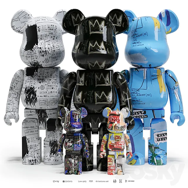 Bearbrick_Basquiat ART 2 3DModel Bearbrick_Basquiat ART 2 3DModel