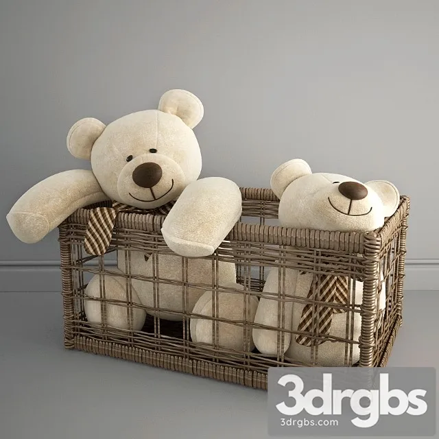 Bears in a Basket 3D Model Download