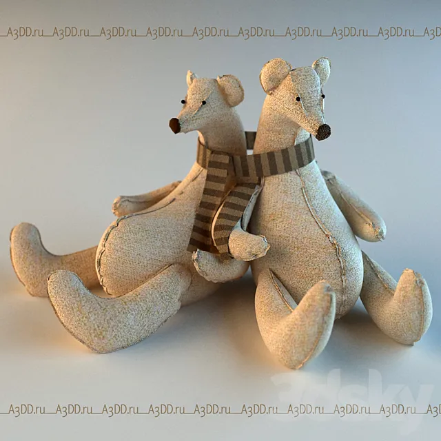 Bears in a scarf 3DModel Bears in a scarf 3DModel