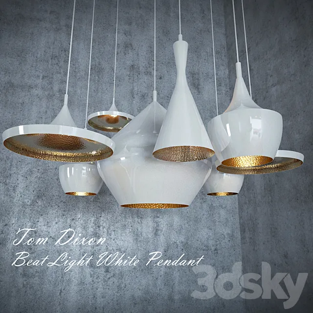 Beat Light White Pendant 3DModel Beat Light White Pendant 3DModel