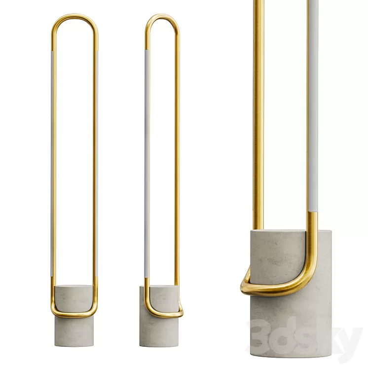 Beau Brass LED Floor Lamp 3D Model Beau Brass LED Floor Lamp 3D Model
