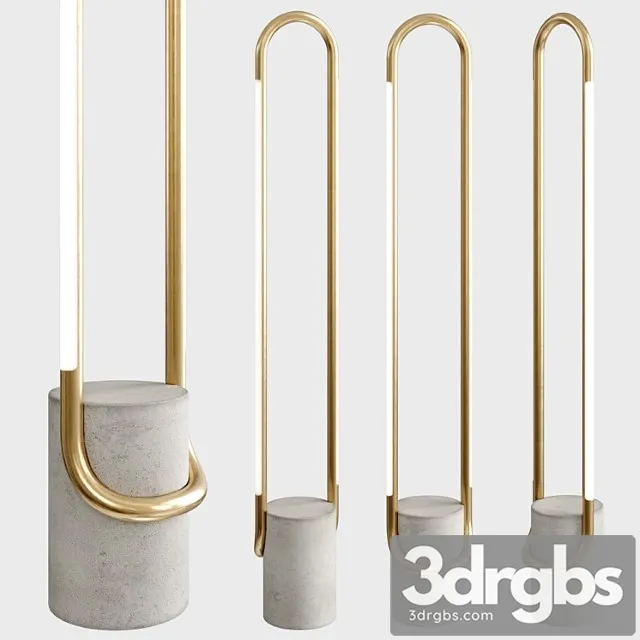 Beau Brass LED Floor Lamp 3D Model Download