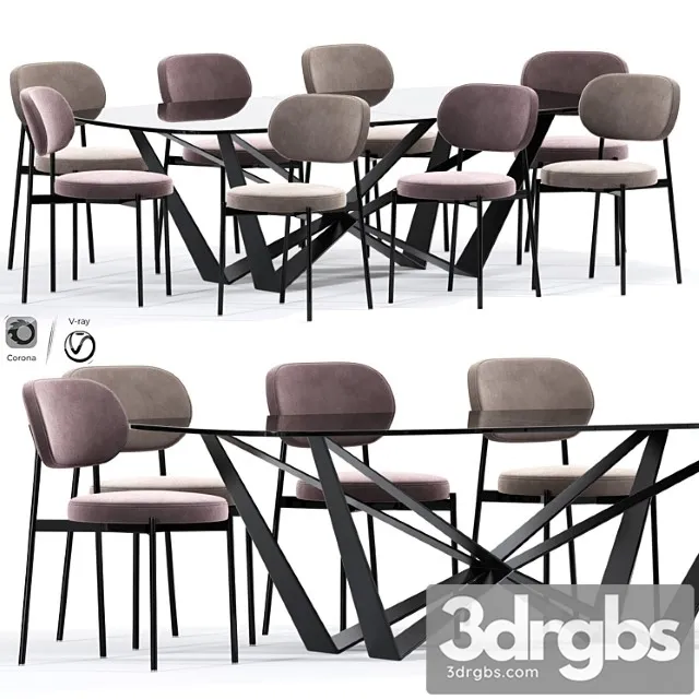 Beaufort upholstered dining chair table 2 3D Model Download Beaufort upholstered dining chair table 2 3D Model Download