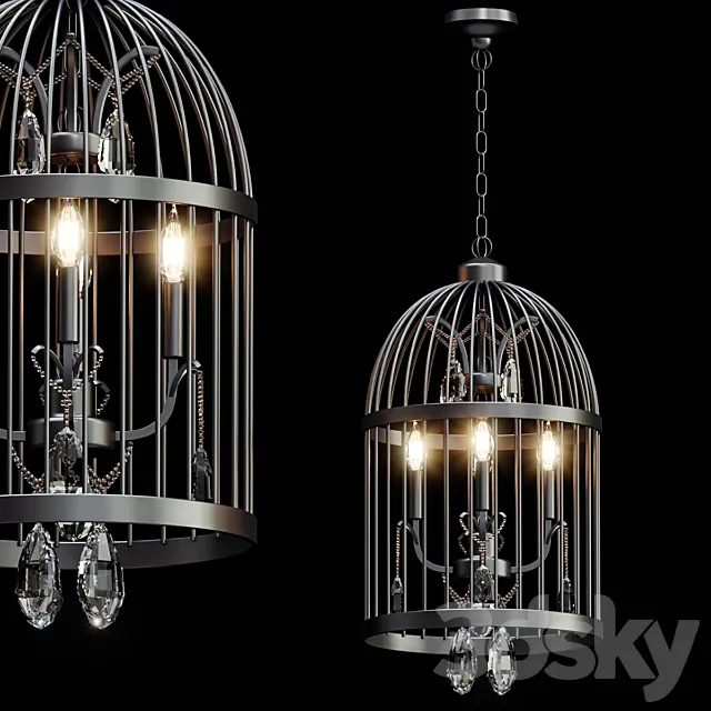 Beautiful Bird Cage Chandelier 3DModel