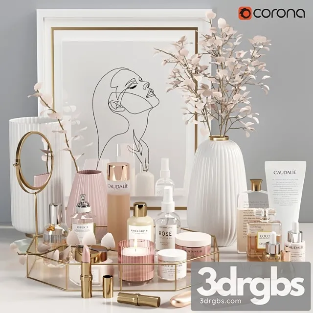 Beauty Decorative Set 02 3D Model Download Beauty Decorative Set 02 3D Model Download