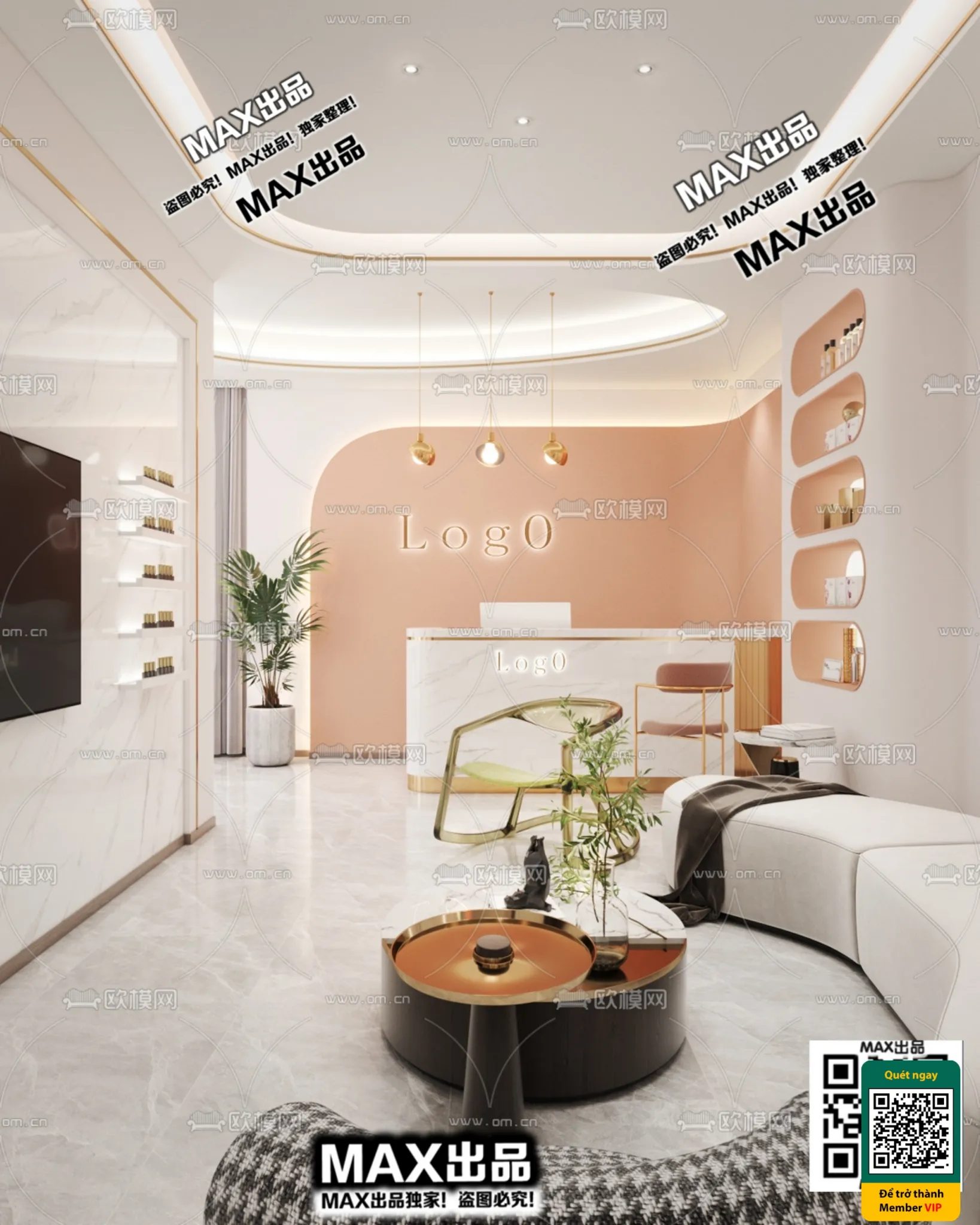 BEAUTY SALON – VRAY / CORONA – 3D MODEL – 4874