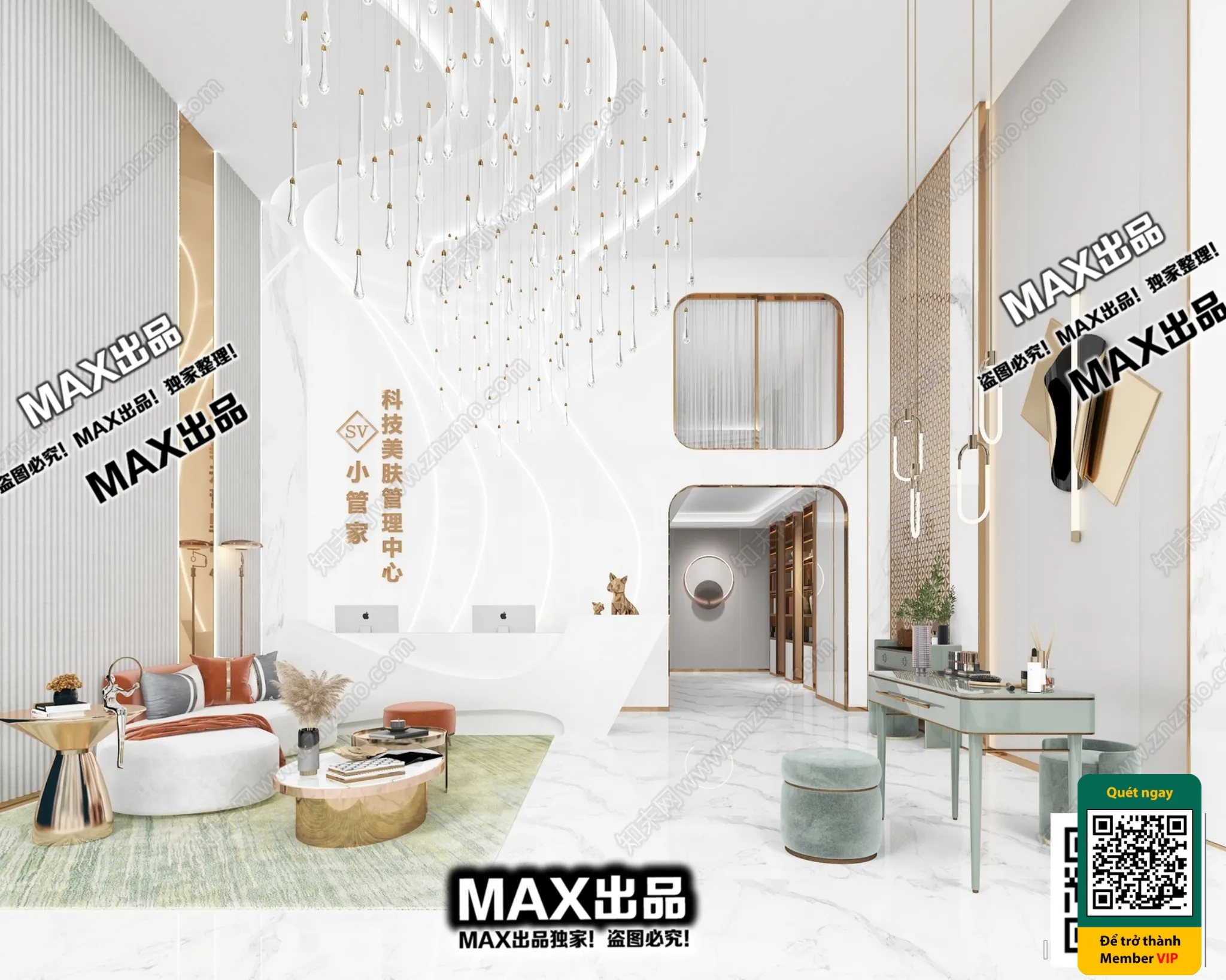 BEAUTY SALON – VRAY / CORONA – 3D MODEL – 4880