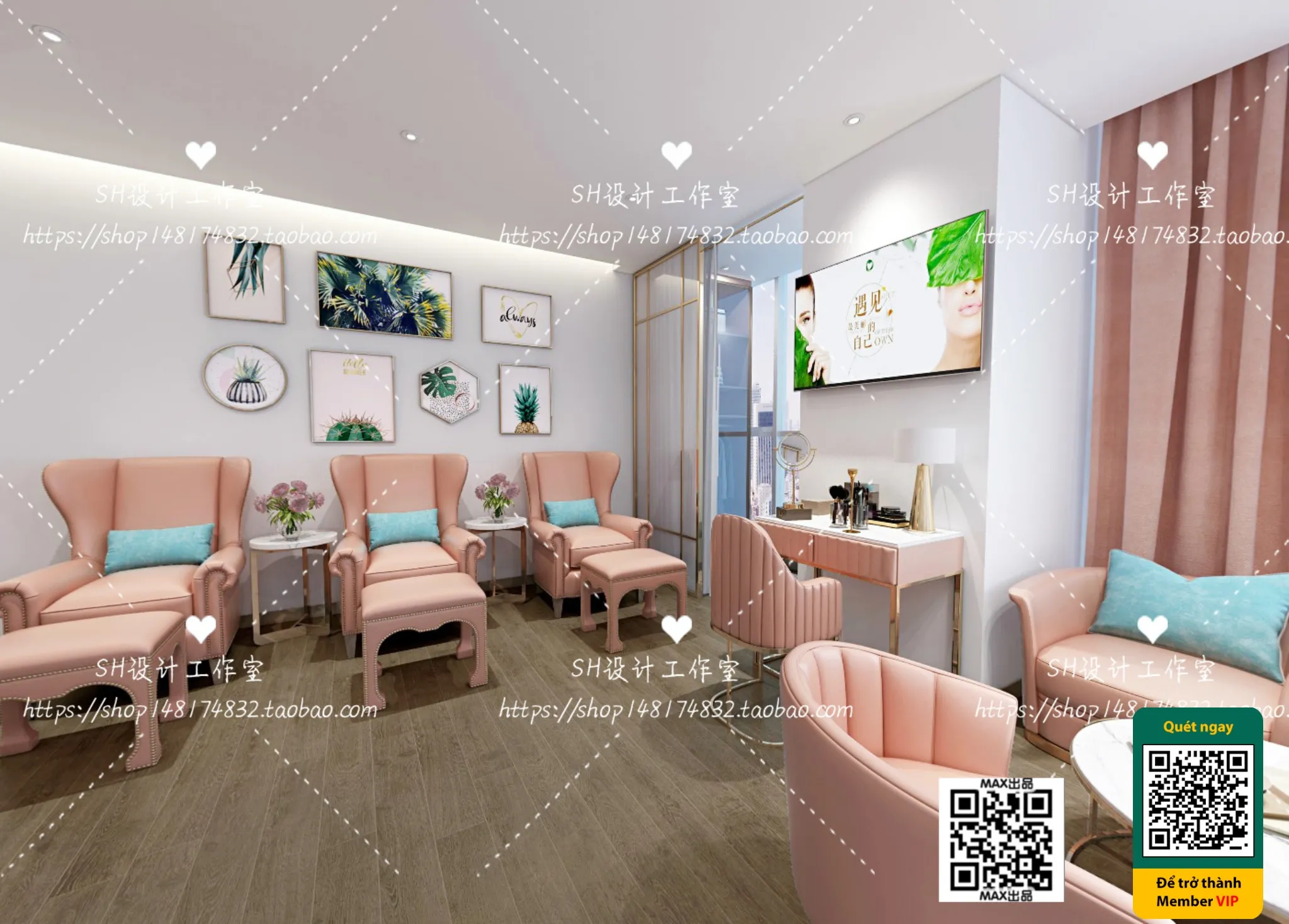 BEAUTY SALON – VRAY / CORONA – 3D MODEL – 4973