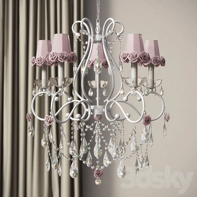 Bebe Diva _ 5 lights chandelier 3D Model Bebe Diva _ 5 lights chandelier 3D Model