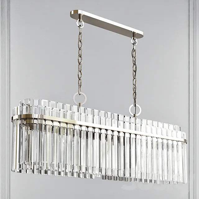 Beckett Burnished Brass 7 Light Linear Chandelier by Chapman & Myers 3D Model Beckett Burnished Brass 7 Light Linear Chandelier by Chapman & Myers 3D Model