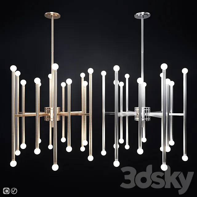 Beckham modern 24 light chandelier 3D Model Beckham modern 24 light chandelier 3D Model