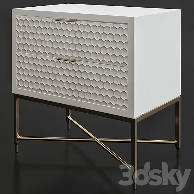 Becton 2 Drawer Nightstand 3D Model Becton 2 Drawer Nightstand 3D Model