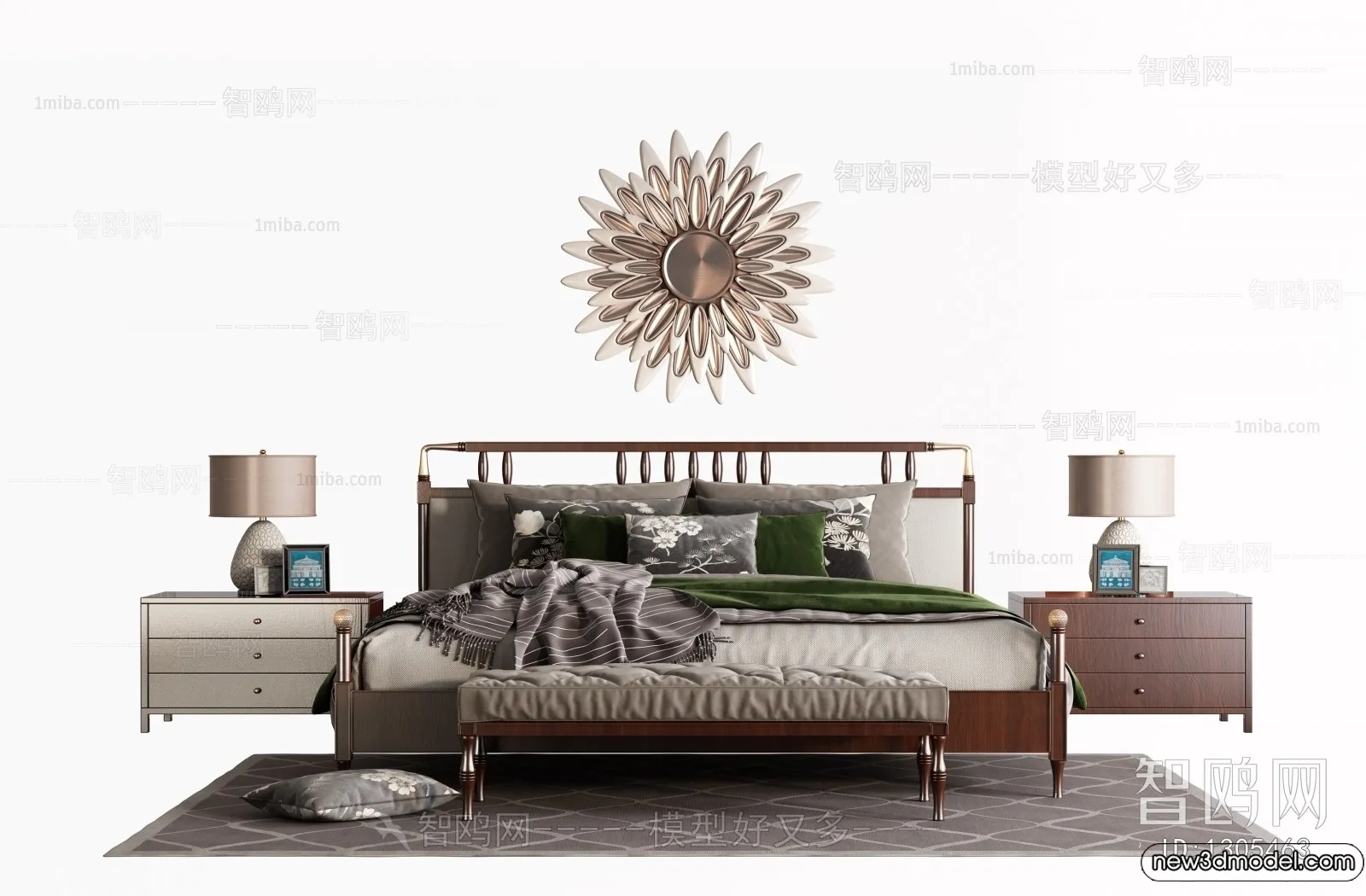 Bed 3D Models – 3D Furniture for Bedroom – 007 Bed 3D Models – 3D Furniture for Bedroom – 007