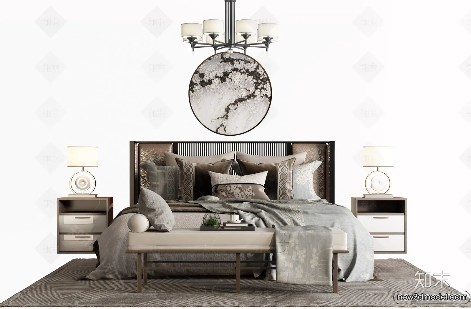 Bed 3D Models – 3D Furniture for Bedroom – 009 Bed 3D Models – 3D Furniture for Bedroom – 009