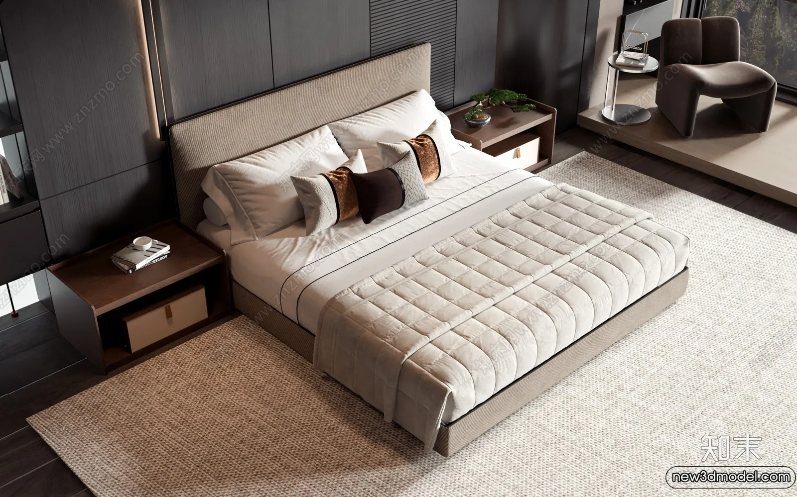 Bed 3D Models – 3D Furniture for Bedroom – 019 Bed 3D Models – 3D Furniture for Bedroom – 019