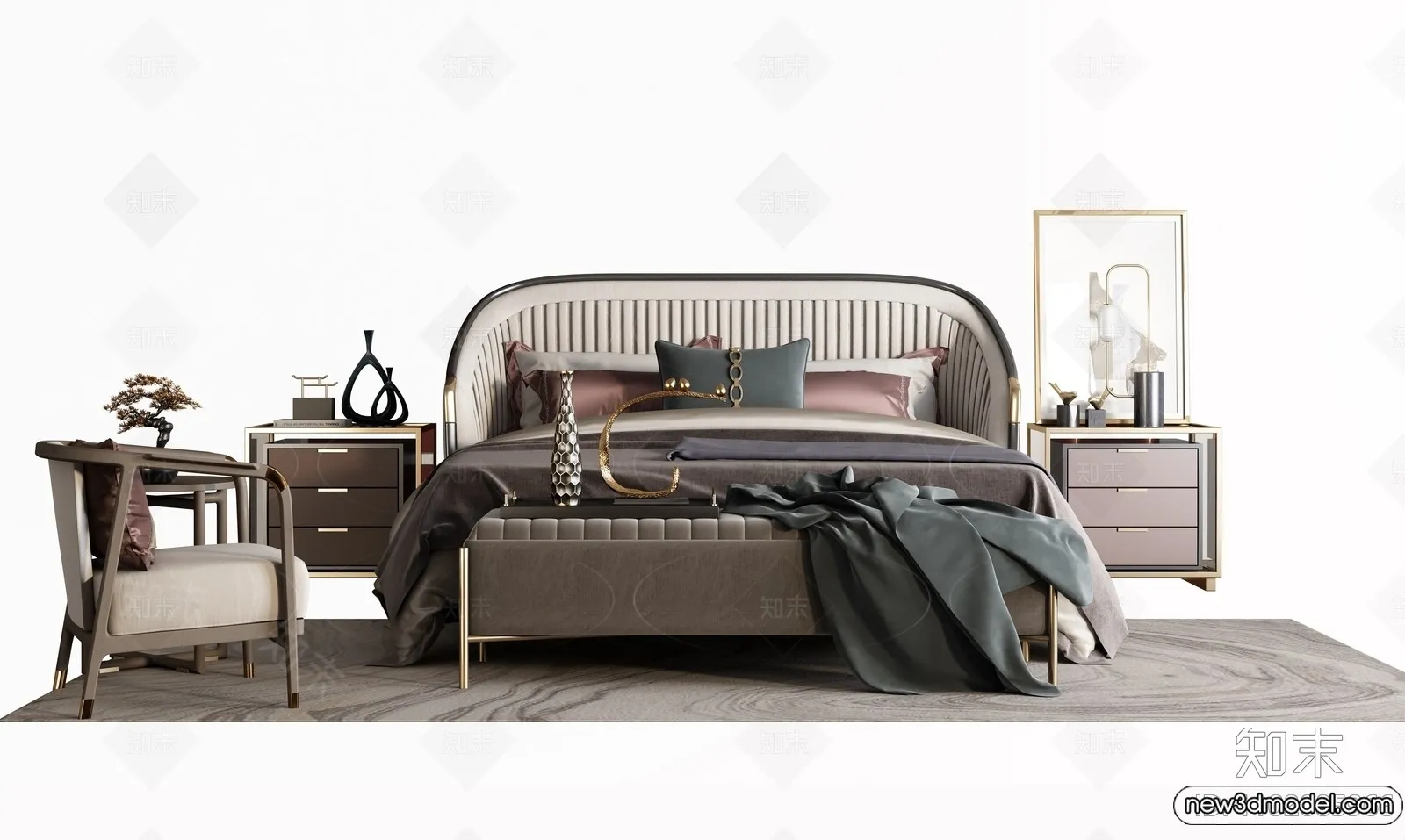 Bed 3D Models – 3D Furniture for Bedroom – 032 Bed 3D Models – 3D Furniture for Bedroom – 032