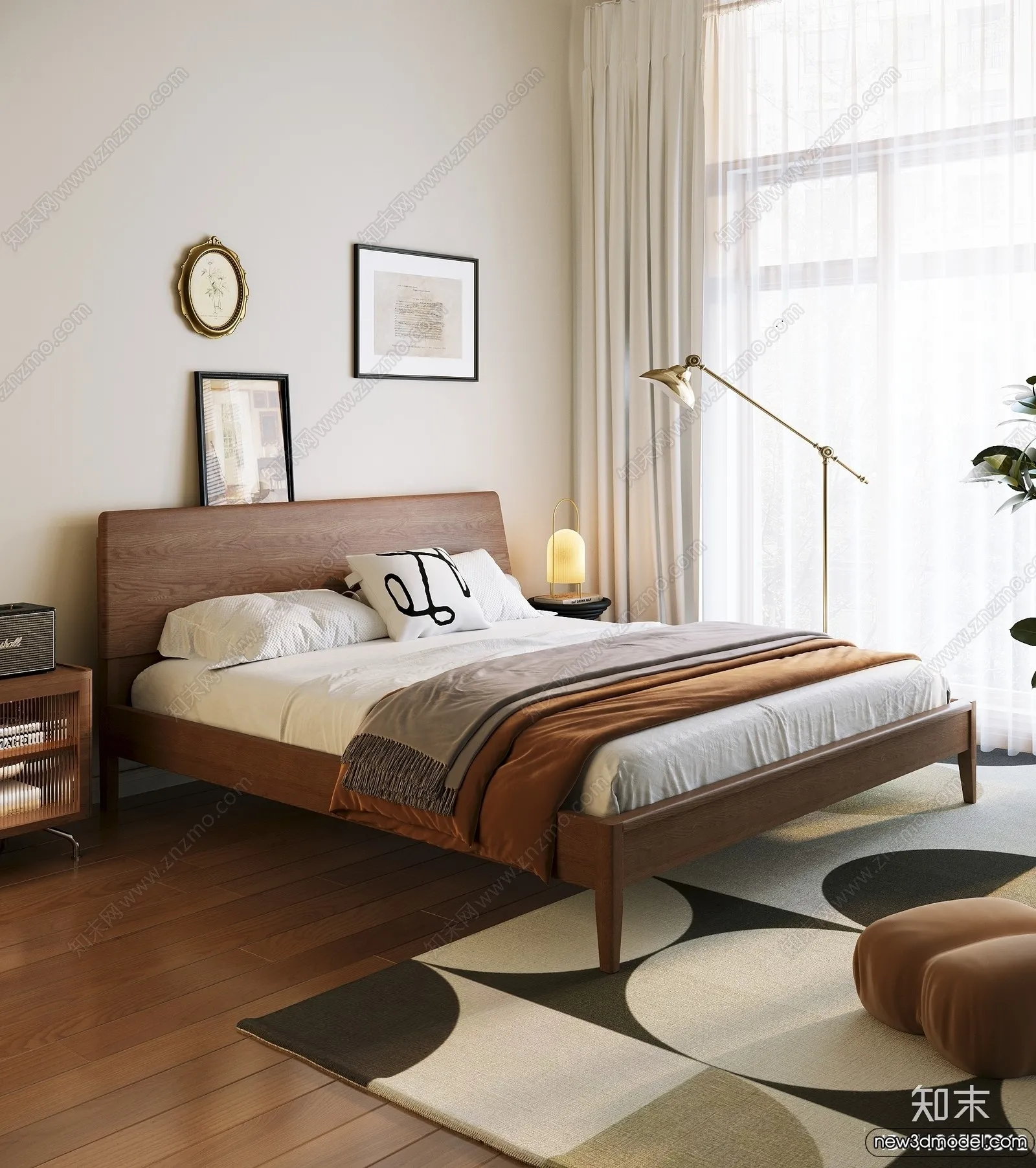 Bed 3D Models – 3D Furniture for Bedroom – 045 Bed 3D Models – 3D Furniture for Bedroom – 045