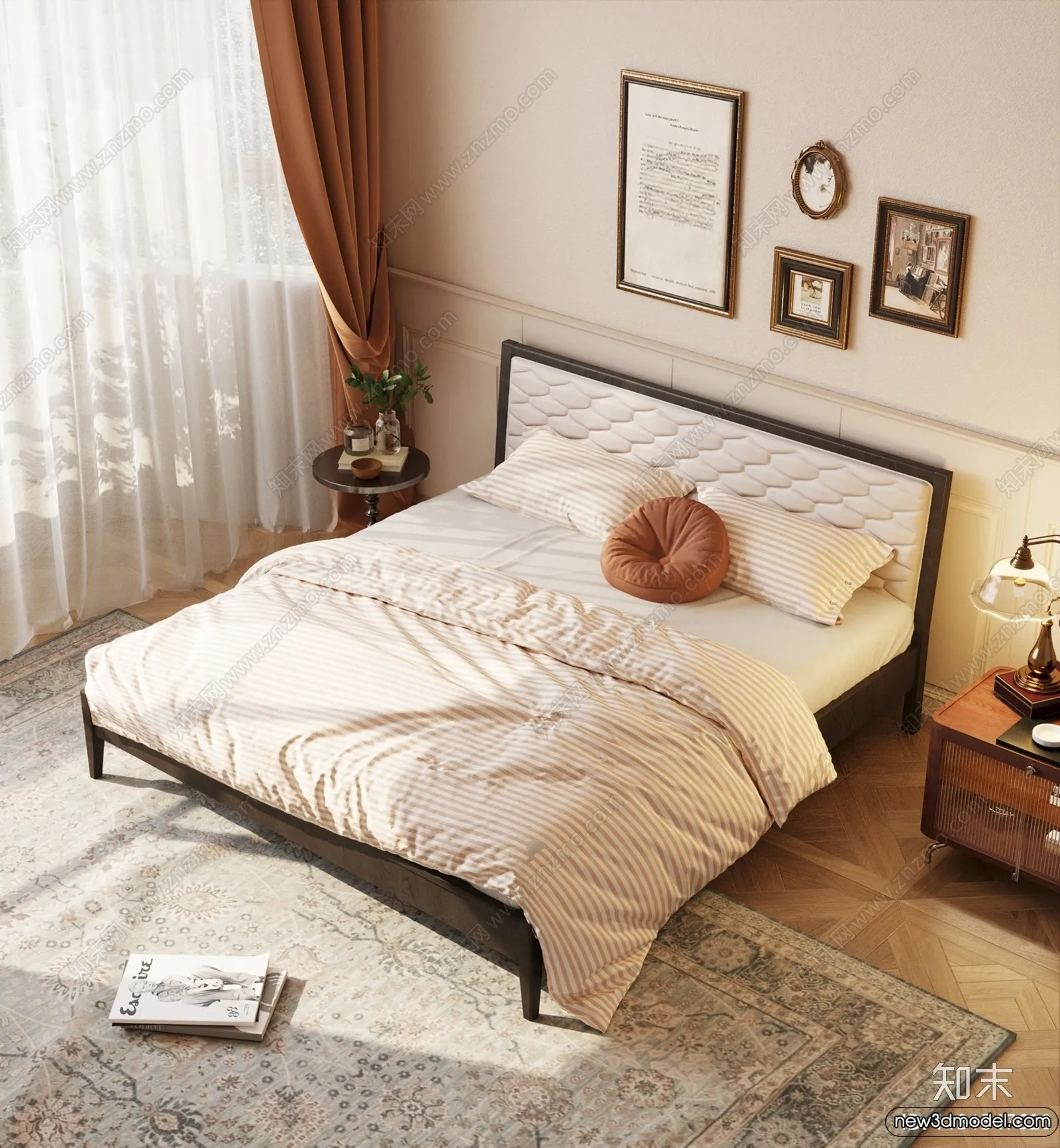 Bed 3D Models – 3D Furniture for Bedroom – 046 Bed 3D Models – 3D Furniture for Bedroom – 046