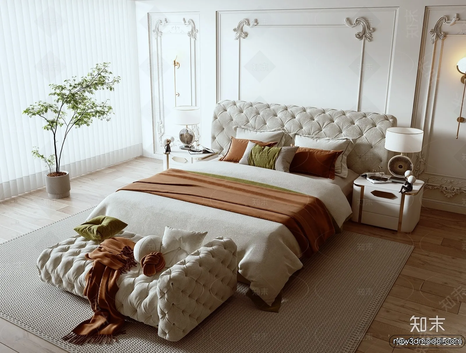 Bed 3D Models – 3D Furniture for Bedroom – 053 Bed 3D Models – 3D Furniture for Bedroom – 053