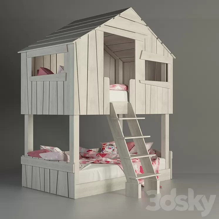 Bed – a house for a child's room 3D Model Bed – a house for a child's room 3D Model