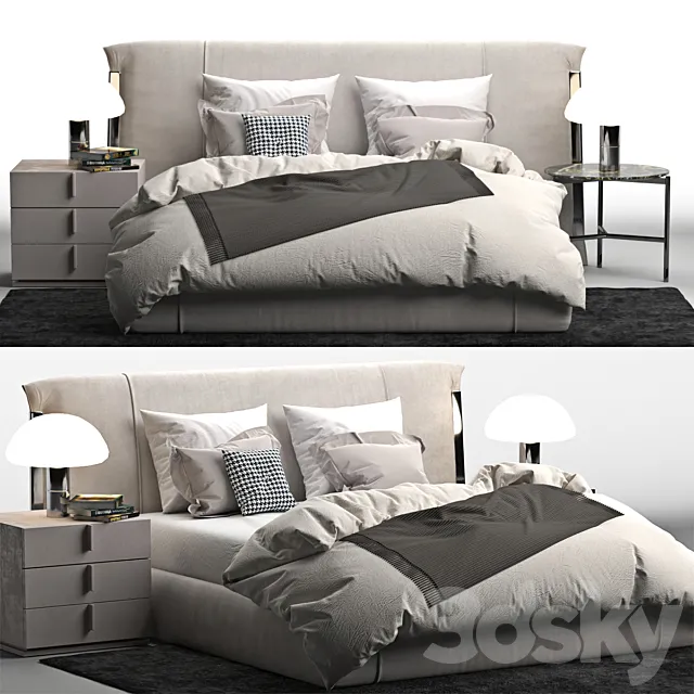 Bed Amal Flou 3DModel Bed Amal Flou 3DModel