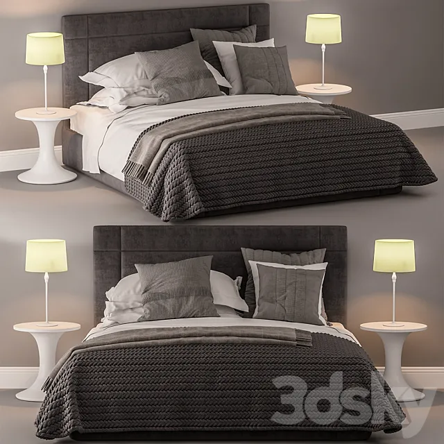 Bed and bed sheet set 2 3DModel Bed and bed sheet set 2 3DModel