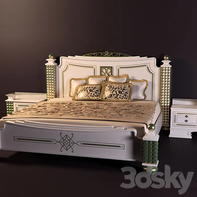 Bed and bedside tables 3DModel