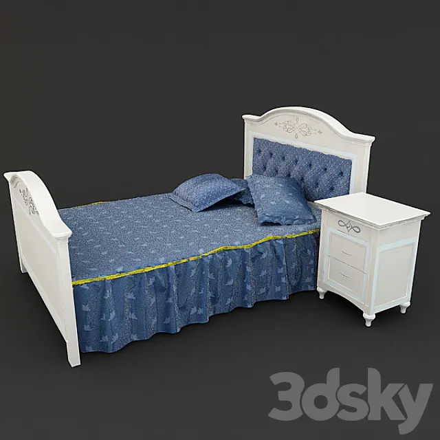 Bed and nightstand Domus mi_216 3DModel Bed and nightstand Domus mi_216 3DModel