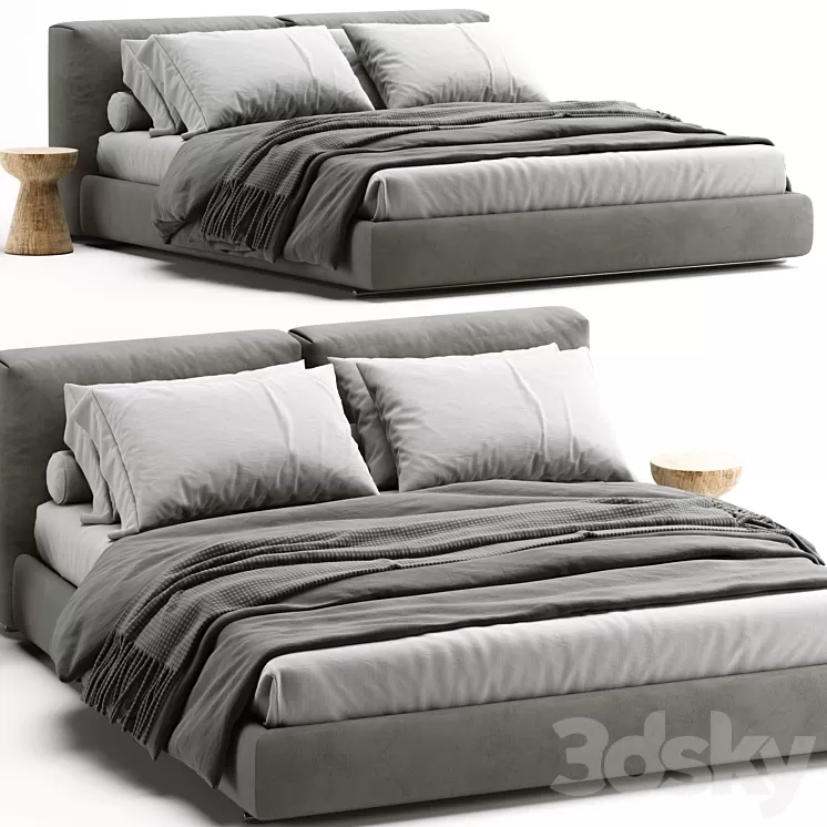 Bed Asolo Flexform 3D Model Free Download