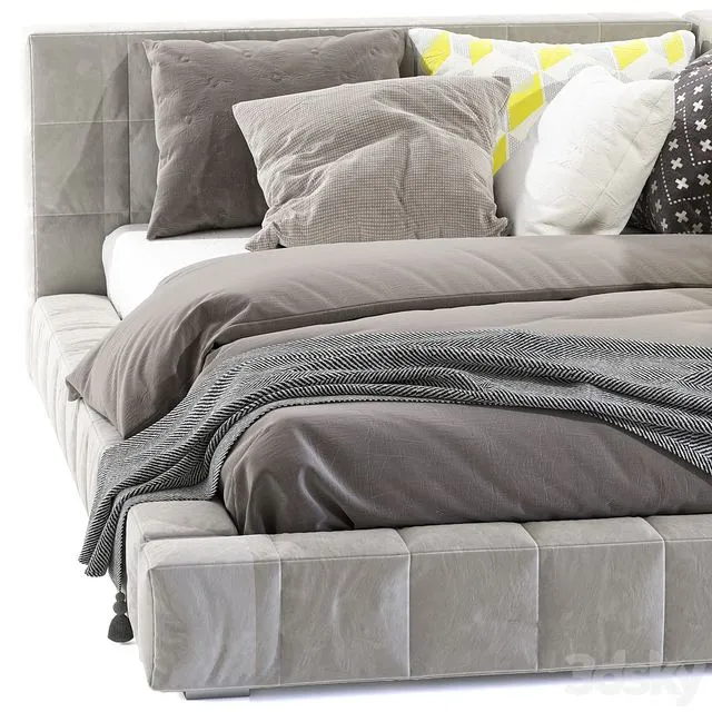 Bed Baldwin Lounge Corner Upholstered Bed 2 3D Model Bed Baldwin Lounge Corner Upholstered Bed 2 3D Model