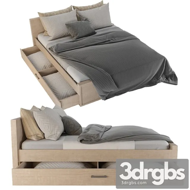Bed benedetti wooden double bed 01 Bed benedetti wooden double bed 01