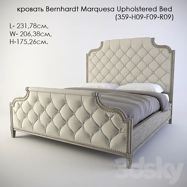 Bed Bernhardt Marquesa Upholstered Bed 3DModel
